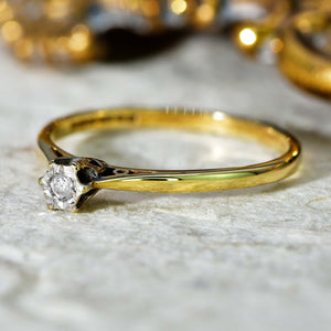 The Vintage Brilliant Cut Diamond Dainty Ring - Antique Jewellers