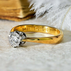 The Vintage 22ct Brilliant Cut Diamond Fabulous Ring - Antique Jewellers