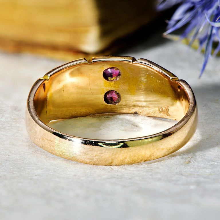 The Antique 1898 Ruby, Turquoise and Pearl Ring - Antique Jewellers