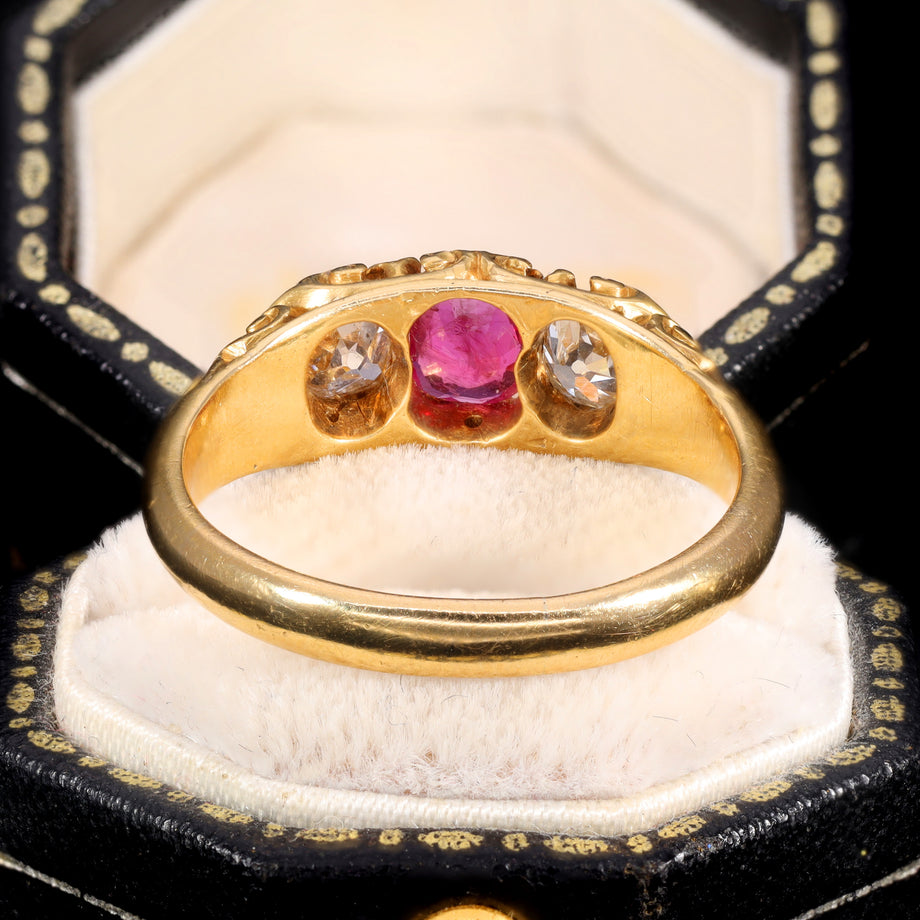 The Antique Victorian 1876 Ruby and Old Cut Diamond Magnificent Ring