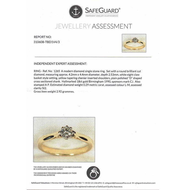 The Vintage 1990 Brilliant Cut Diamond Elegant Ring - Antique Jewellers