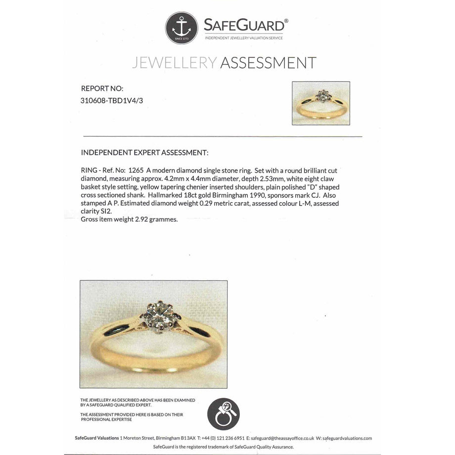 The Vintage 1990 Brilliant Cut Diamond Elegant Ring - Antique Jewellers