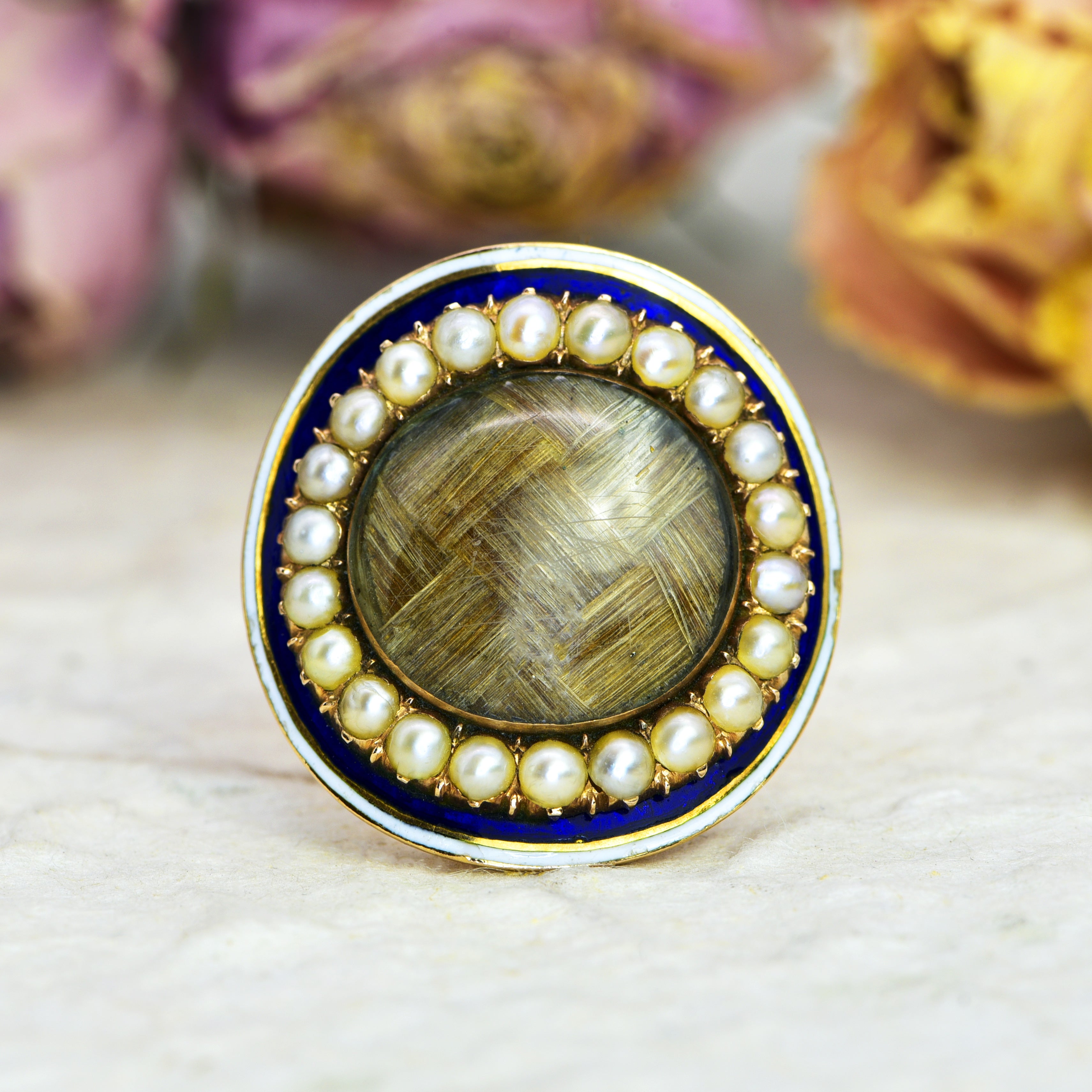 The Georgian Pearl and Enamel Mourning Ring - Antique Jewellers