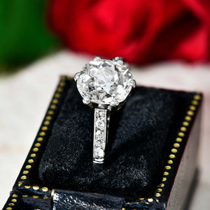 The Antique Art Deco Era Old Mine Cut Diamond Ring - Antique Jewellers