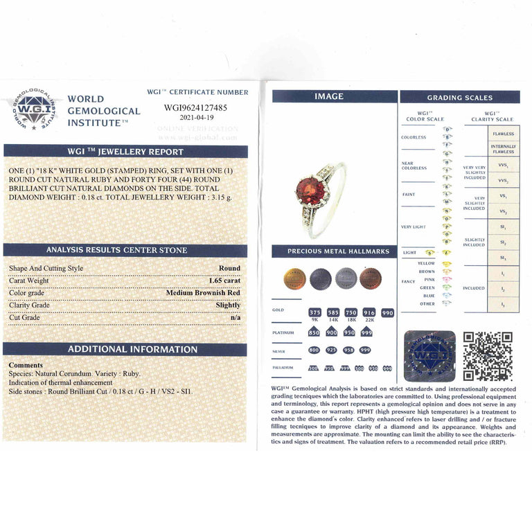 The Contemporary Ruby and Diamond Encrusted White Gold Ring - Antique Jewellers