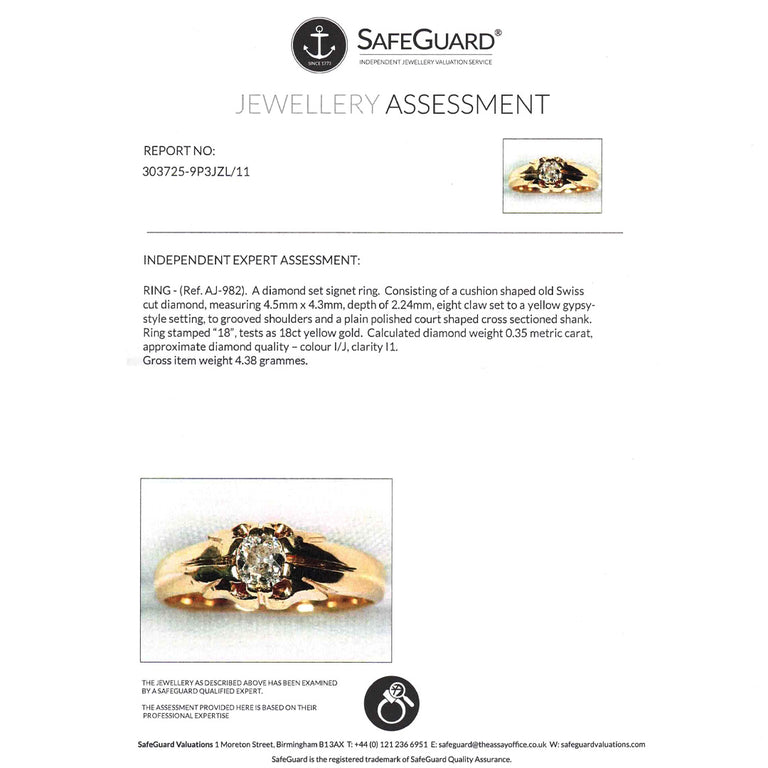 The Antique Old Swiss Cut Diamond Solitaire Ring - Antique Jewellers