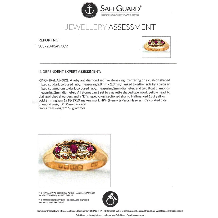 The Antique 1918 Ruby and Eight Cut Diamond Ring - Antique Jewellers