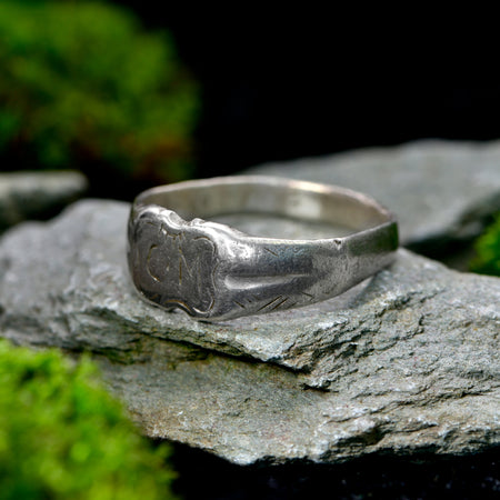 The Ancient Medieval C.M Initials Silver Ring - Antique Jewellers