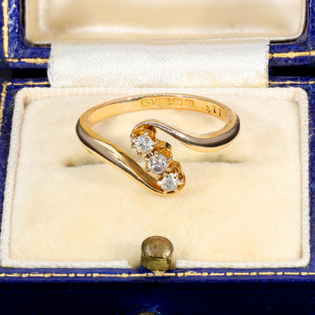 The Antique 1919 Old European Diamond Twist Ring - Antique Jewellers