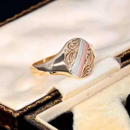 The Vintage 1984 Patterned Signet Ring - Antique Jewellers