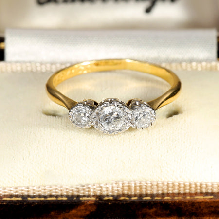 The Vintage 1935 Brilliant Cut Diamond Trio Ring