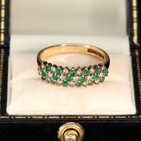 The Vintage 1989 Emerald and Diamond Ring - Antique Jewellers
