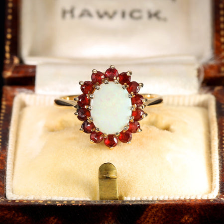 The Vintage 1992 Garnet and Opal Ring