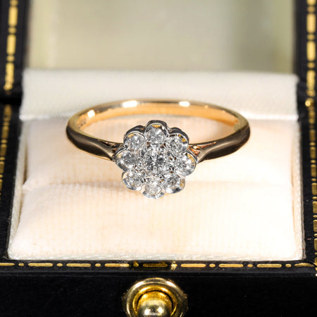 The Vintage Brilliant Cut Diamond Daisy Cluster Ring