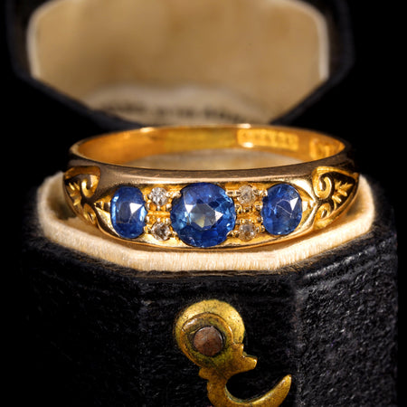 The Antique 1903 Sapphire and Diamond Romance Ring