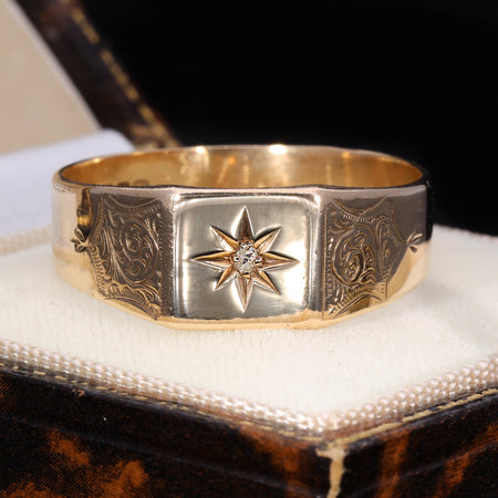 The Vintage 1976 Diamond Ornate Signet Ring