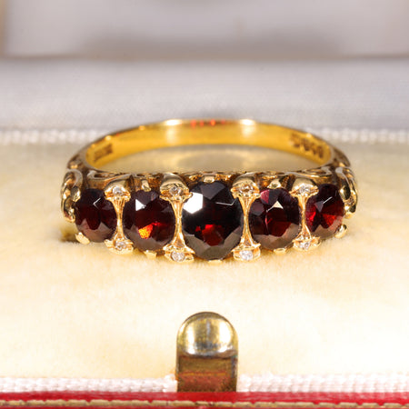 The Vintage 1962 Five Garnet And Diamond Fire Ring