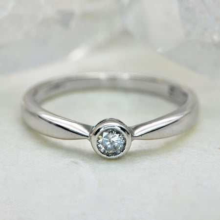 The Contemporary 9ct Bezel Set Brilliant Cut Solitaire Diamond Ring - Antique Jewellers