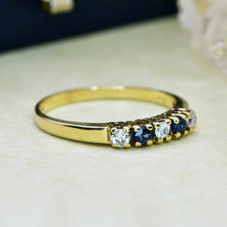 The Vintage Diamond, Sapphire, and Cubic Zirconia Ring - Antique Jewellers