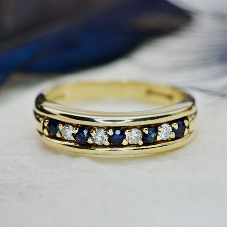 The Vintage 1994 Sapphire and Brilliant Cut Diamond Ring - Antique Jewellers