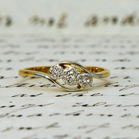 The Vintage Trio Star Illusion Set Diamond Ring - Antique Jewellers