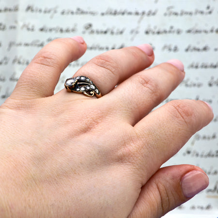 The Antique Victorian Eleven Diamond Tulip Ring - Antique Jewellers