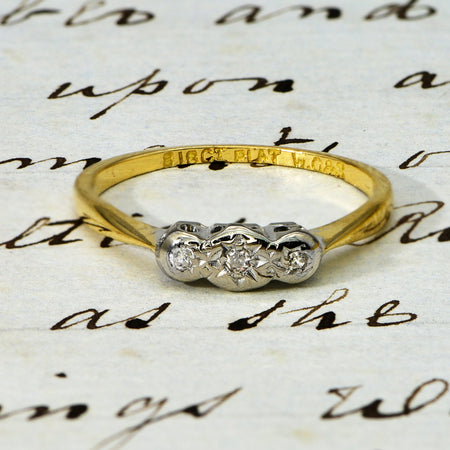 The Antique W.G&S Three Diamond Ring - Antique Jewellers