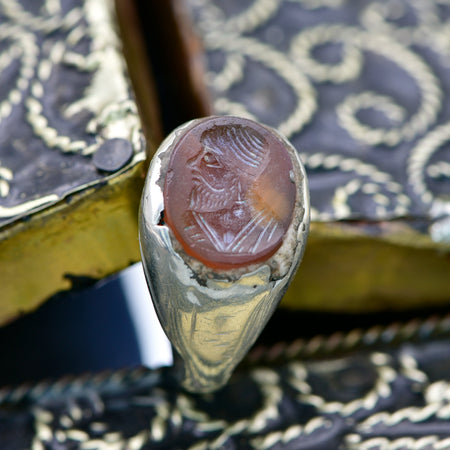 The Ancient Sasanian Silver Portrait Ring - Antique Jewellers