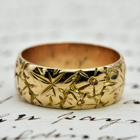 The Vintage 1964 Botanical Wedding Ring - Antique Jewellers
