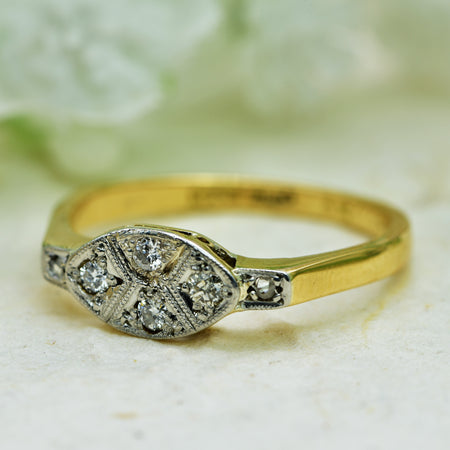 The Antique Old Brilliant Cut Art Deco Panel Ring - Antique Jewellers