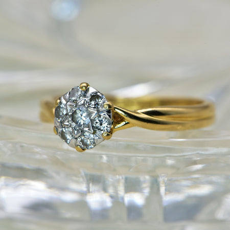 The Vintage Brilliant Cut Dual Twist Diamond Ring - Antique Jewellers