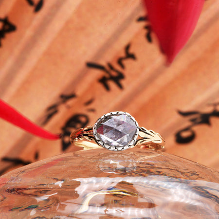 Victorian Natural Pink Solitaire Diamond Engagement Ring, 1.14 Carat, L½ - Antique Jewellers