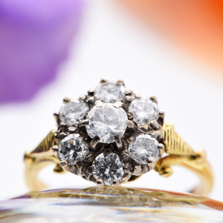 The Vintage Exuberant Cluster Diamond Ring - Antique Jewellers