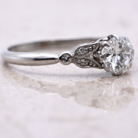 The Vintage Enchanting Tulip Diamond Engagement Ring - Antique Jewellers