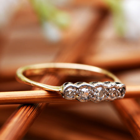 The Vintage Link Lattice Diamond Ring - Antique Jewellers