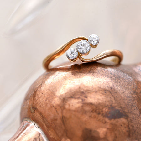 The Early 20th Century Crossover Trilogy Diamond Ring - Antique Jewellers