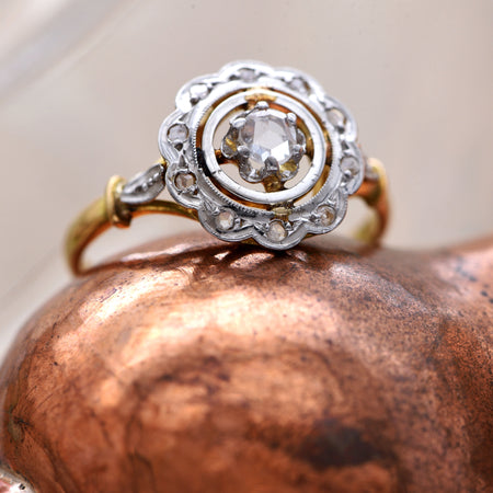 The Vintage Rose Disc Cluster Diamond Ring - Antique Jewellers