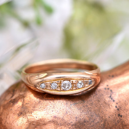 The Edwardian Curled Edges Antique Diamond Ring - Antique Jewellers