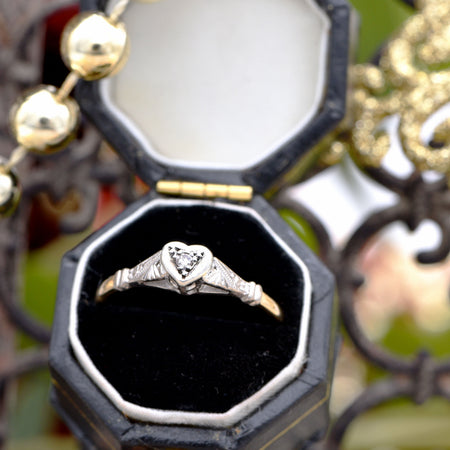 The Vintage Heart Gift Solitaire Diamond Ring - Antique Jewellers