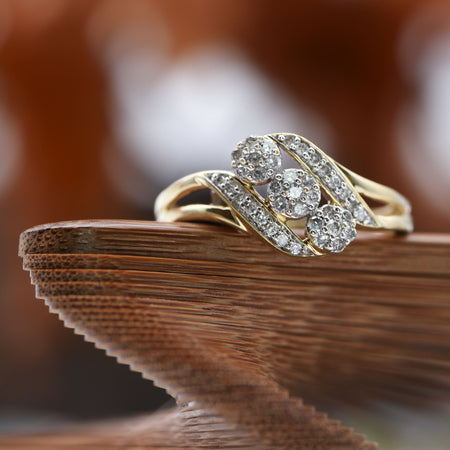 The Art Deco Style Thirty Seven Diamond Twist Set Ring - Antique Jewellers