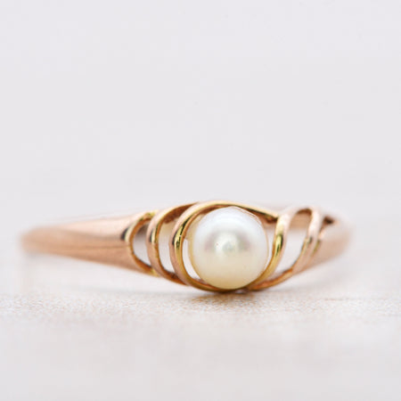The Whole Pearl Crested Wave Vintage Ring - Antique Jewellers