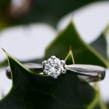 The Solid Platinum Solitaire Diamond Ring - Antique Jewellers
