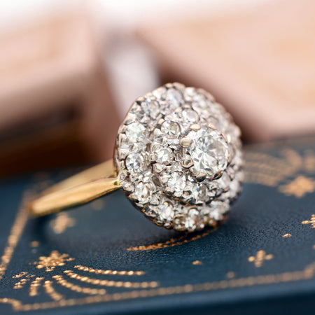 The Vintage Three Level Twenty One Diamond Cluster Ring - Antique Jewellers