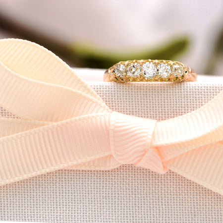 The Antique Edwardian Old Cut Five Stone Diamond Ring - Antique Jewellers