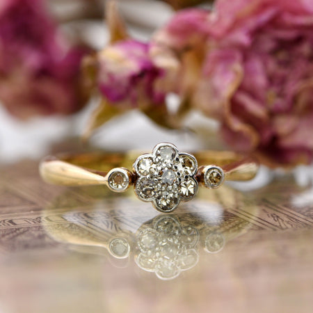 The Vintage Daisy Dot Diamond Ring - Antique Jewellers