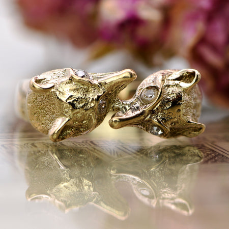 The Vintage 1971 Fox Head Gold Ring - Antique Jewellers