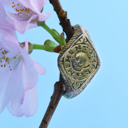 The Post Medieval Wearable Gilded Memento Mori Ring - Antique Jewellers