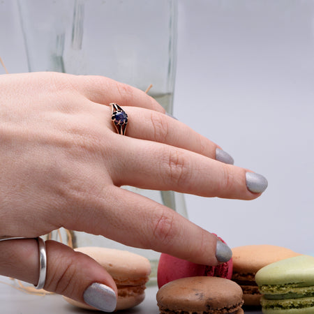 The Antique Edwardian 1908 Sapphire & Gold Ring - Antique Jewellers