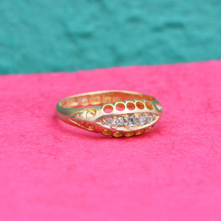 The Antique Edwardian 1903 Five Old Cut Diamond Ring - Antique Jewellers