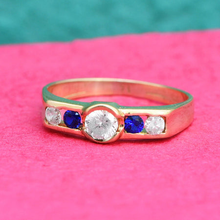 The White & Blue Stone Dress Ring - Antique Jewellers
